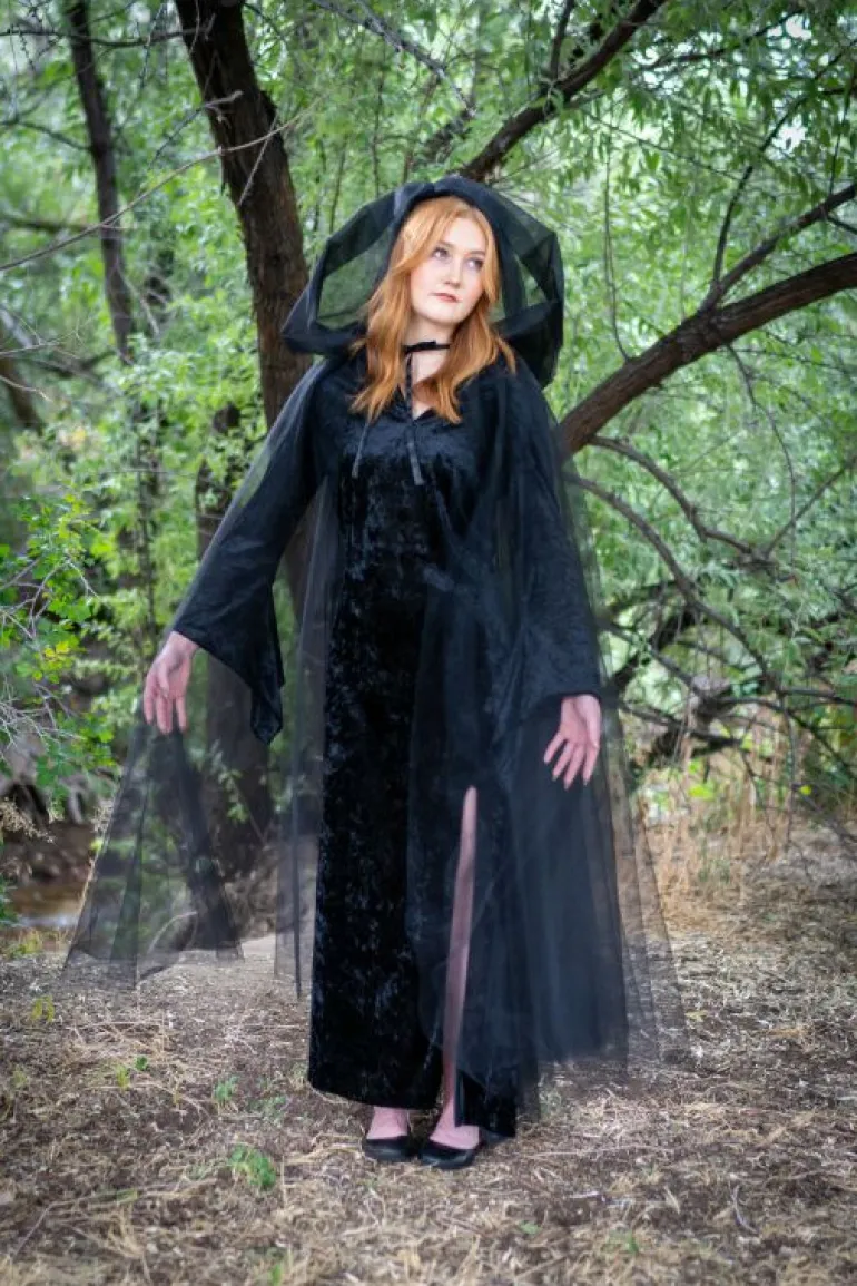 Cloaks-Little Adventures, LLC Adult Black Tulle Cloak