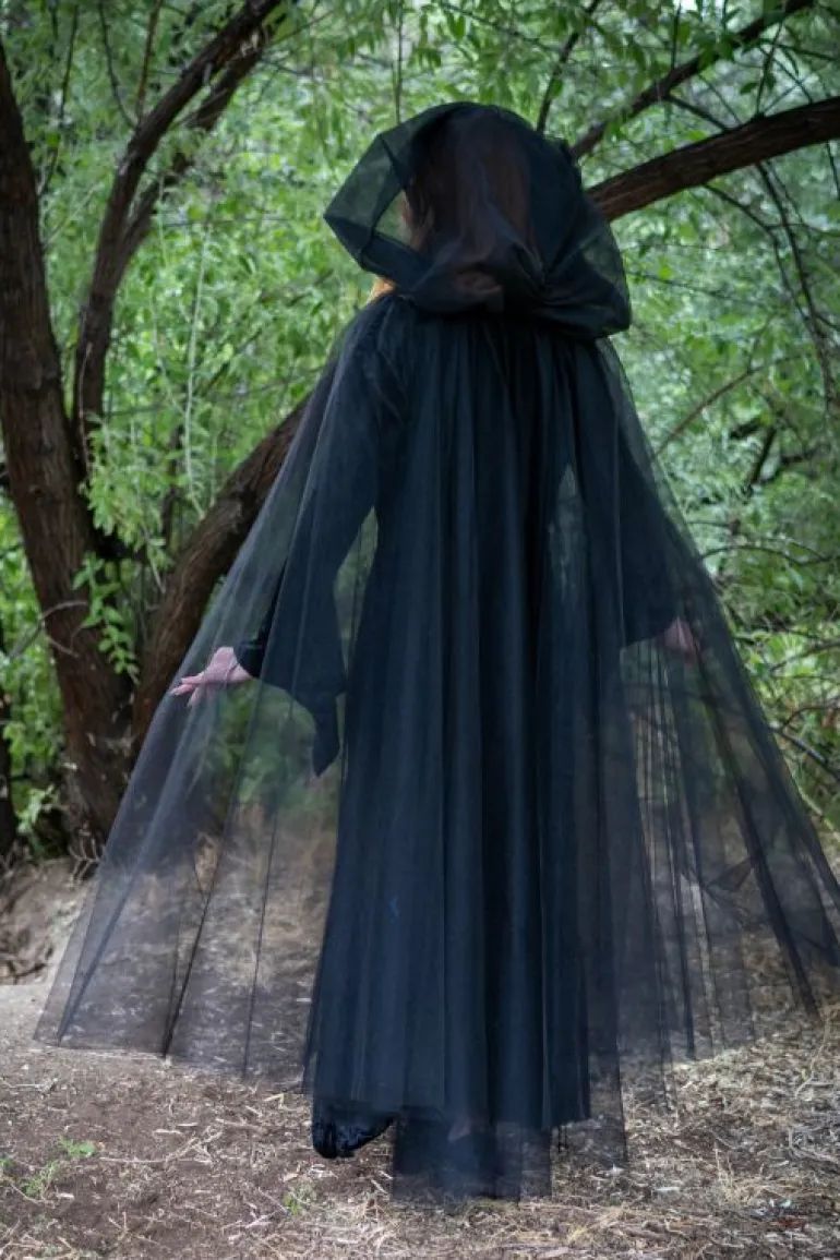 Cloaks-Little Adventures, LLC Adult Black Tulle Cloak
