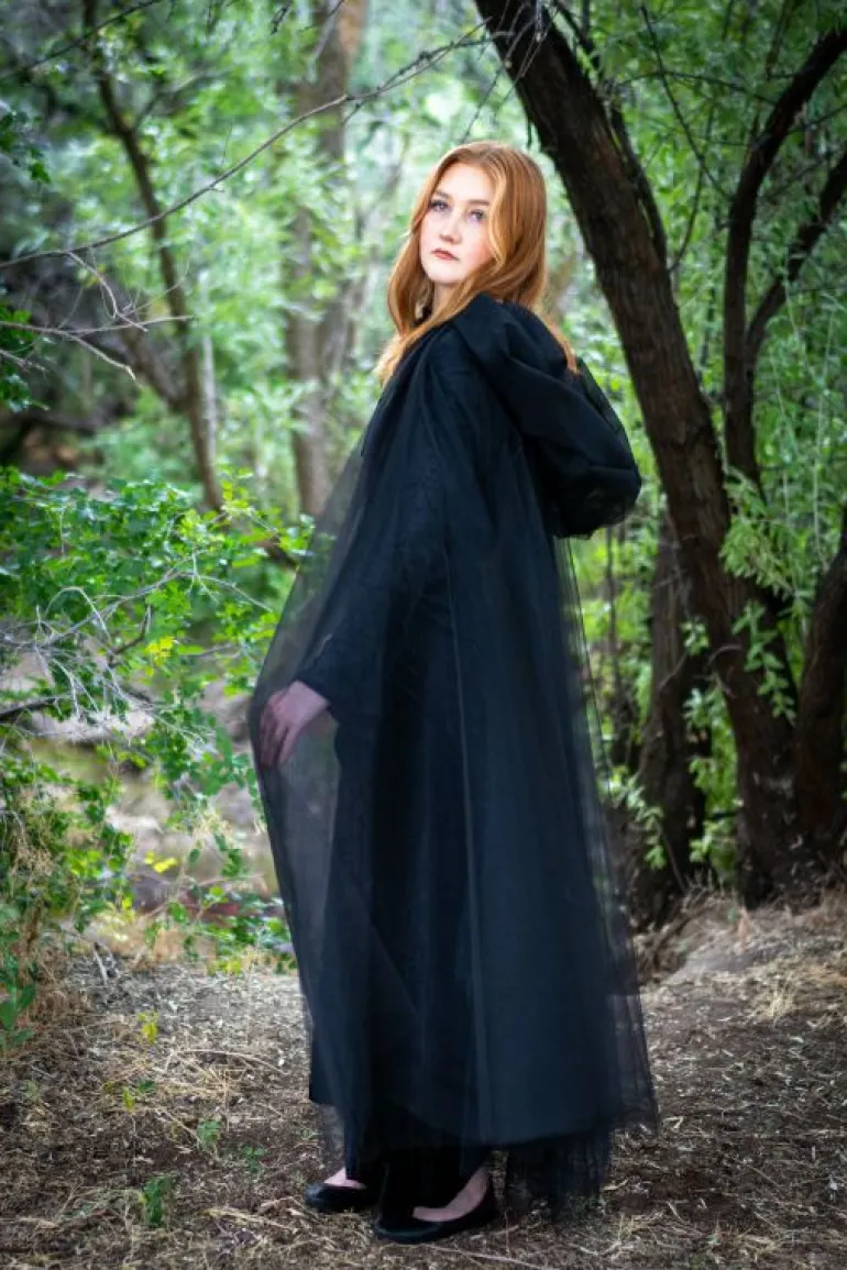 Cloaks-Little Adventures, LLC Adult Black Tulle Cloak