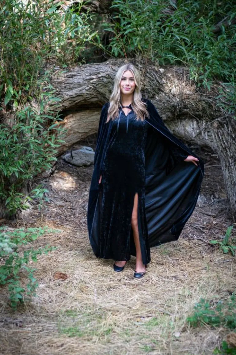 Cloaks-Little Adventures, LLC Adult Black Velvet Cloak