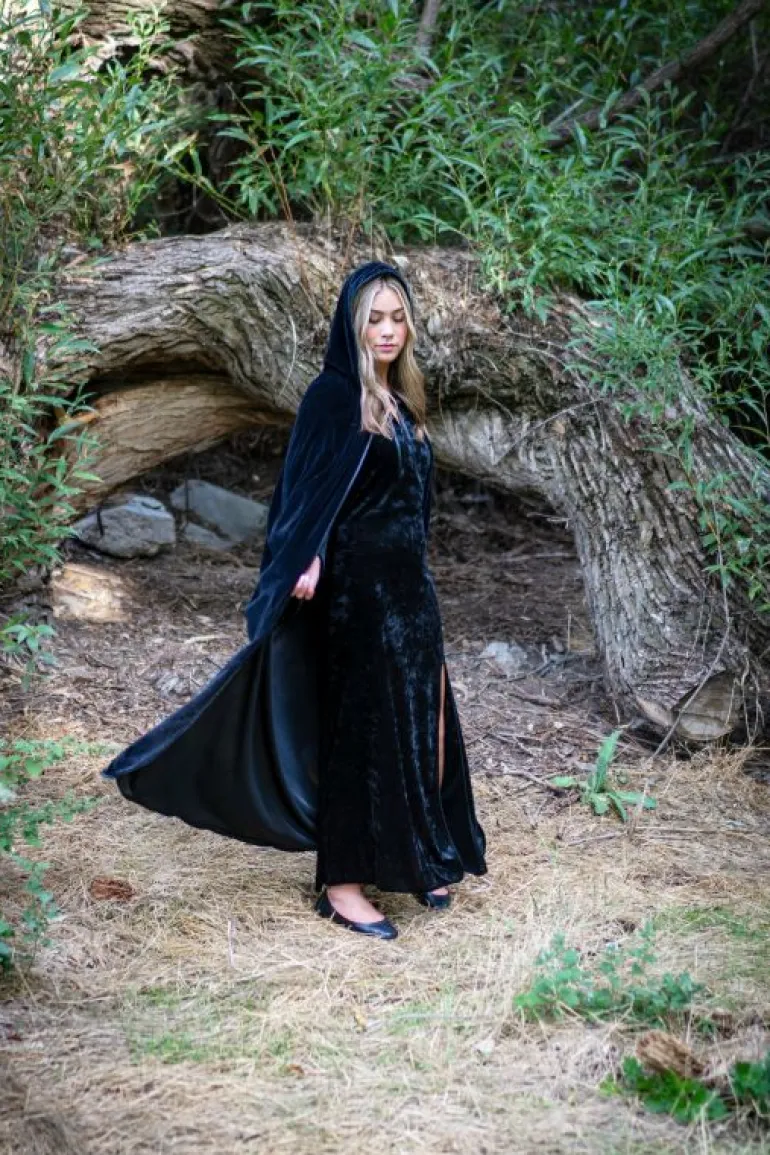 Cloaks-Little Adventures, LLC Adult Black Velvet Cloak