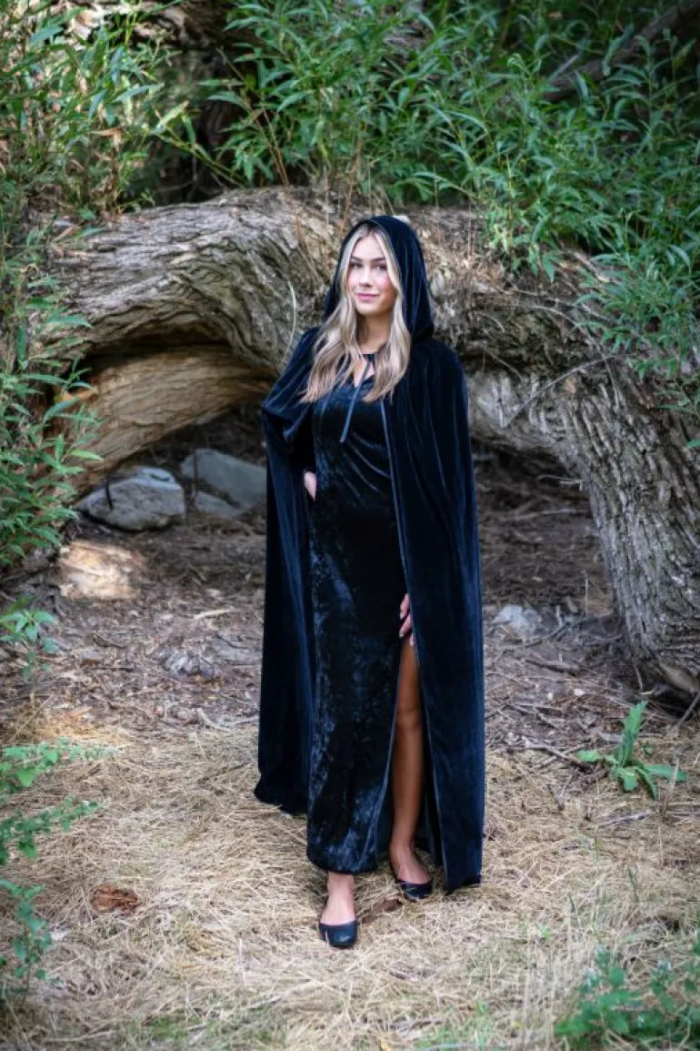 Cloaks-Little Adventures, LLC Adult Black Velvet Cloak
