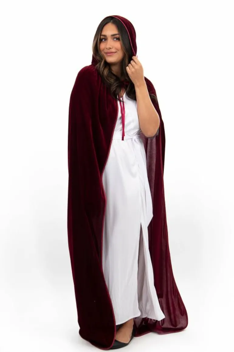 Cloaks-Little Adventures, LLC Adult Maroon Velvet Cloak