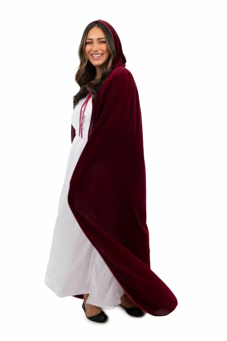 Cloaks-Little Adventures, LLC Adult Maroon Velvet Cloak