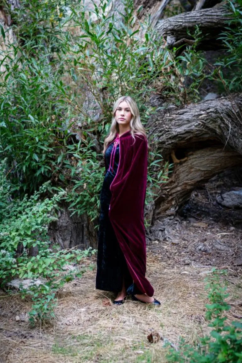 Cloaks-Little Adventures, LLC Adult Maroon Velvet Cloak
