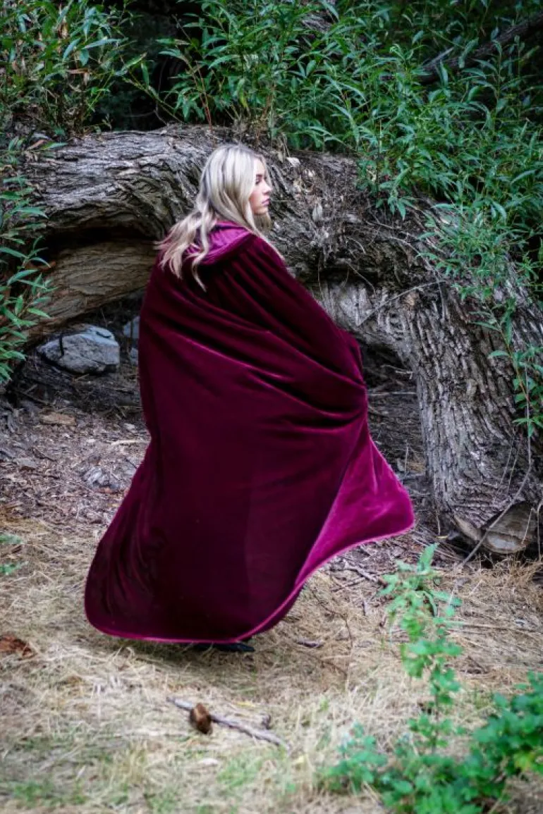 Cloaks-Little Adventures, LLC Adult Maroon Velvet Cloak