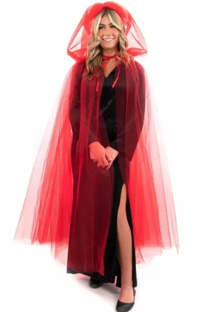 Cloaks-Little Adventures, LLC Adult Red Tulle Cloak