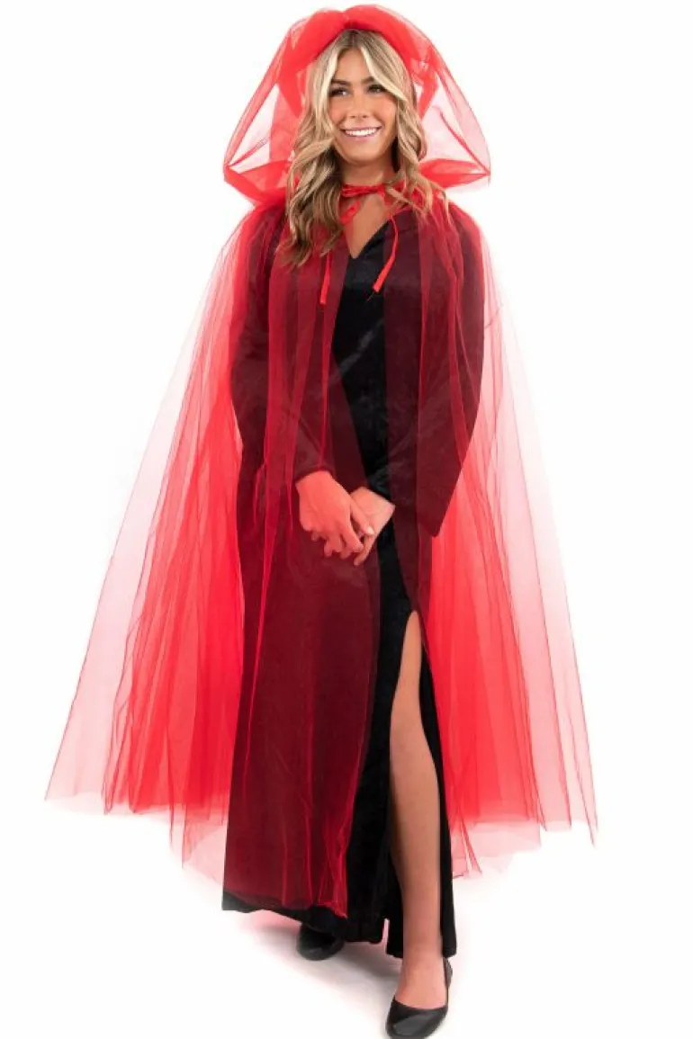 Cloaks-Little Adventures, LLC Adult Red Tulle Cloak