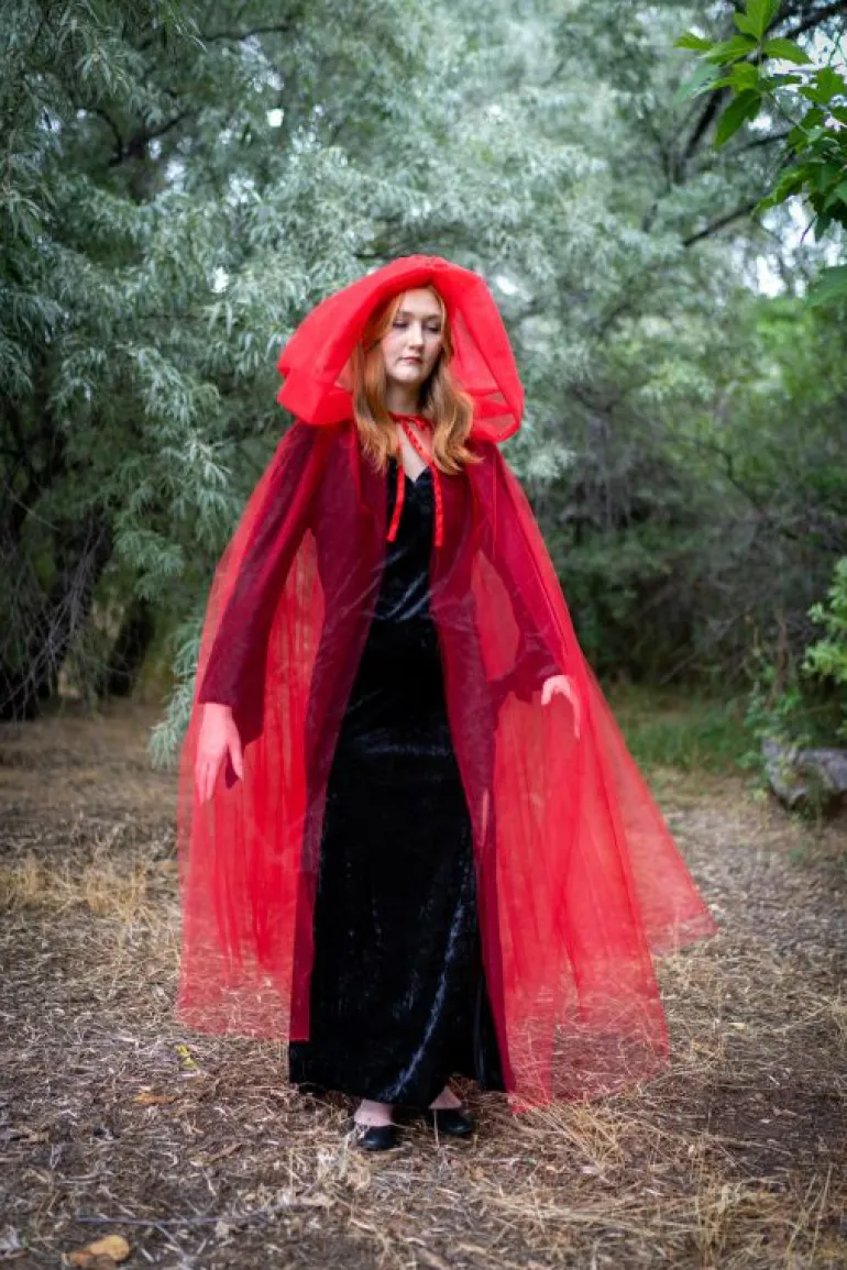 Cloaks-Little Adventures, LLC Adult Red Tulle Cloak