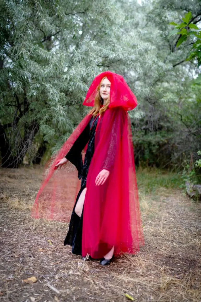 Cloaks-Little Adventures, LLC Adult Red Tulle Cloak