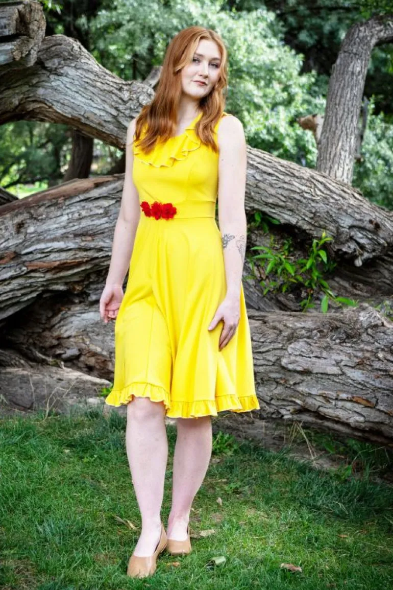 Twirl Dresses | Princess Dresses-Little Adventures, LLC Adult Yellow Beauty Twirl Dress