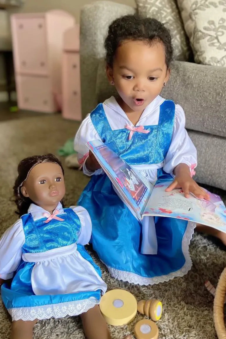 Doll Dress Ups-Little Adventures, LLC Doll Dress Beauty Day Dress with Hair Bow