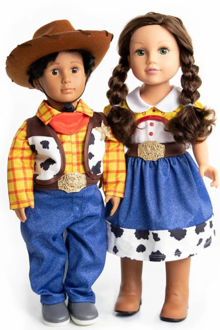 Doll Dress Ups-Little Adventures, LLC Doll Dress Cowgirl with Hat