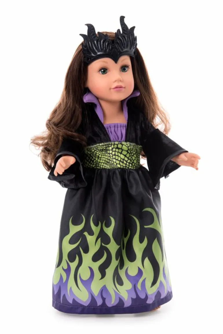 Doll Dress Ups-Little Adventures, LLC Doll Dress Dragon Queen with Soft Crown