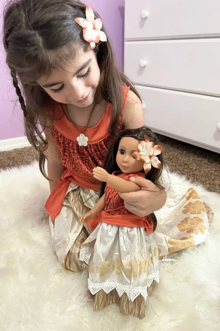 Doll Dress Ups-Little Adventures, LLC Doll Dress Island Princess w/Hair Clip