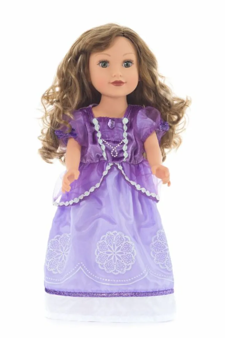 Doll Dress Ups-Little Adventures, LLC Doll Dress Purple Amulet Princess