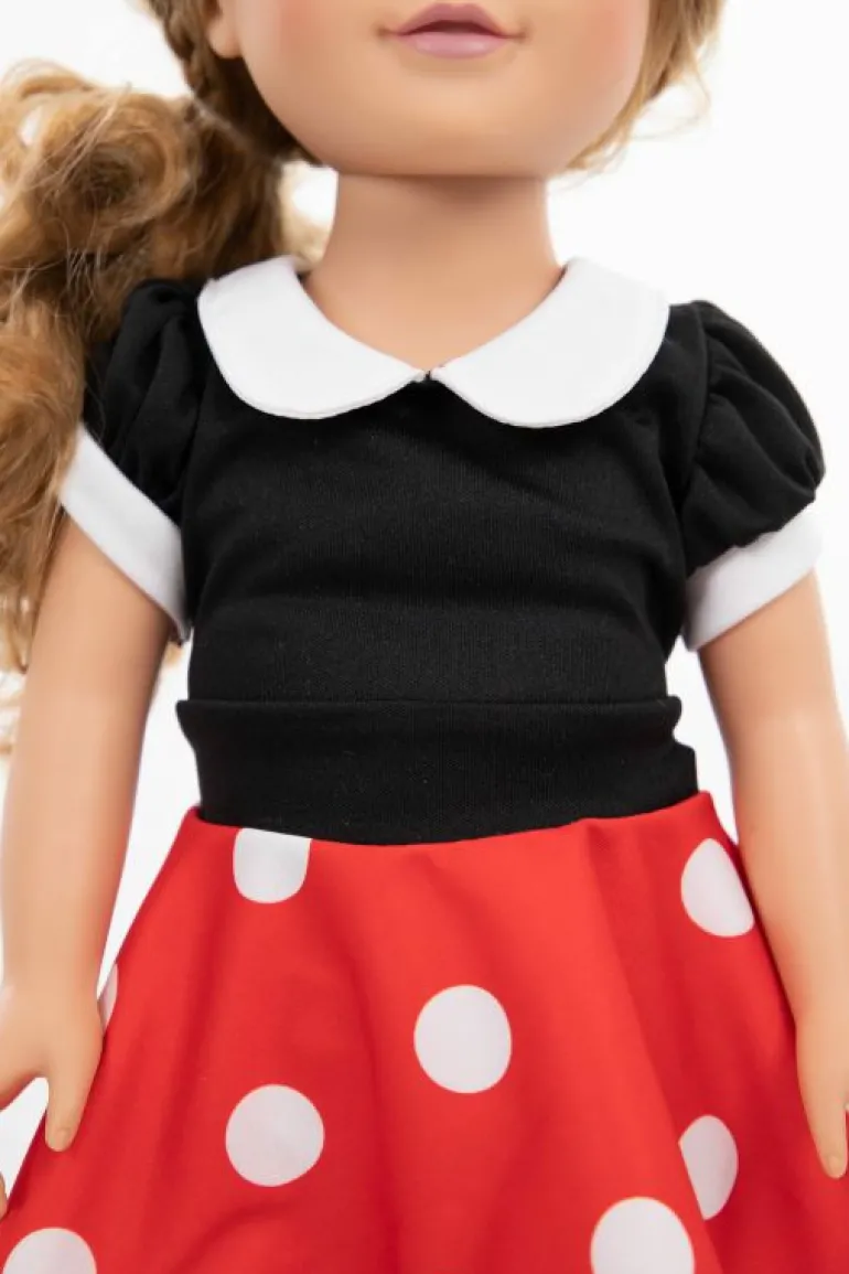 Doll Dress Ups-Little Adventures, LLC Doll Dress Retro Polka Dot Twirl