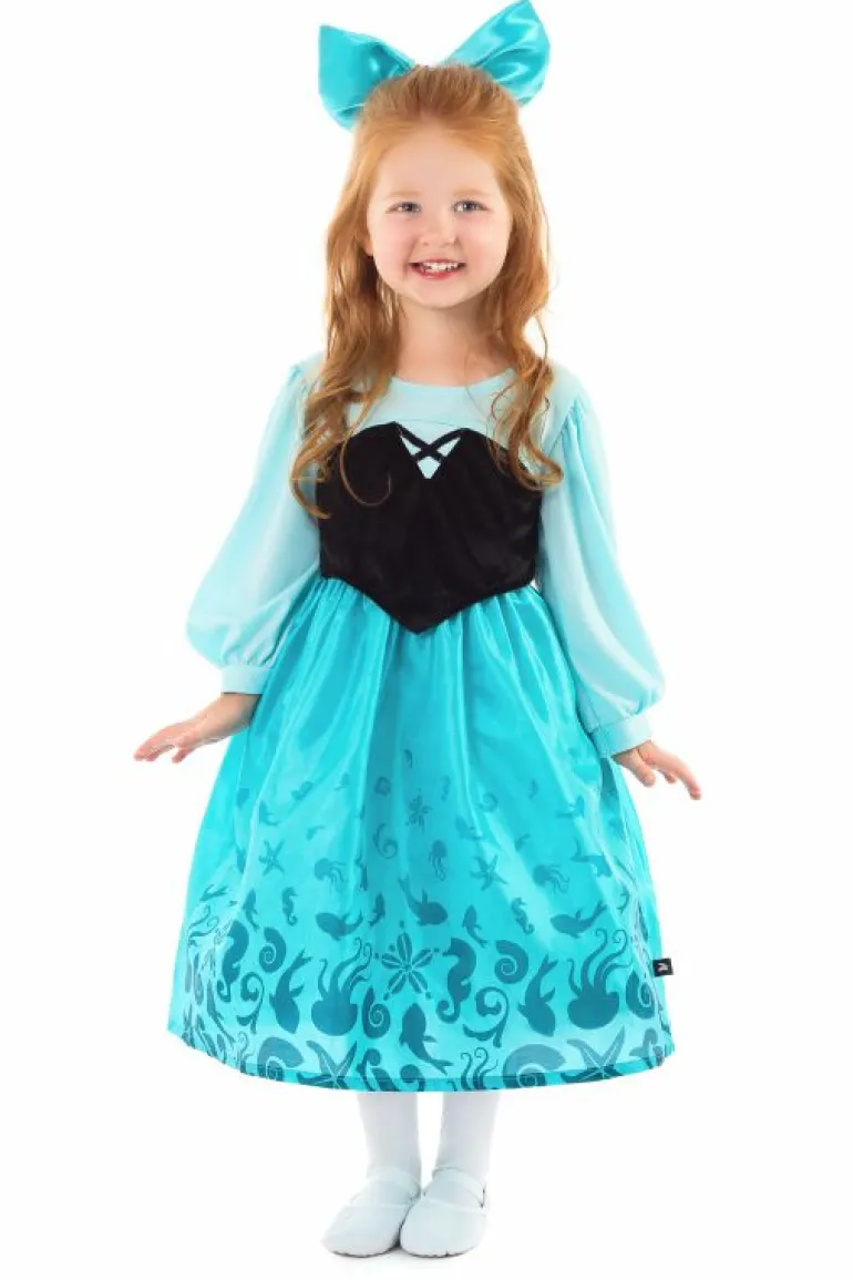 Traditional Dress Ups-Little Adventures, LLC Mermaid Day Dress with Bow