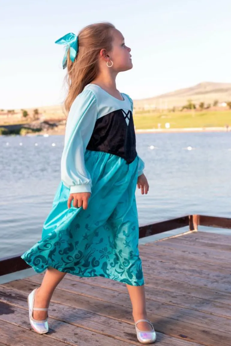 Traditional Dress Ups-Little Adventures, LLC Mermaid Day Dress with Bow