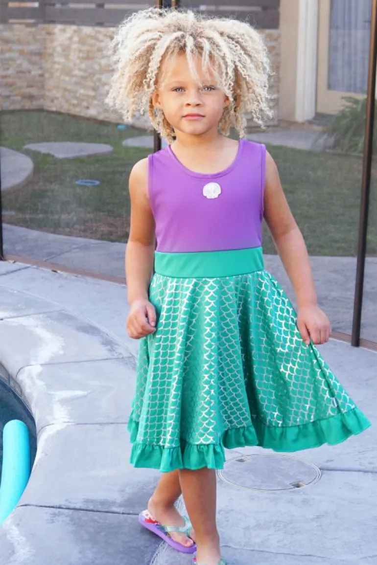 Twirl Dresses-Little Adventures, LLC Mermaid Twirl Dress