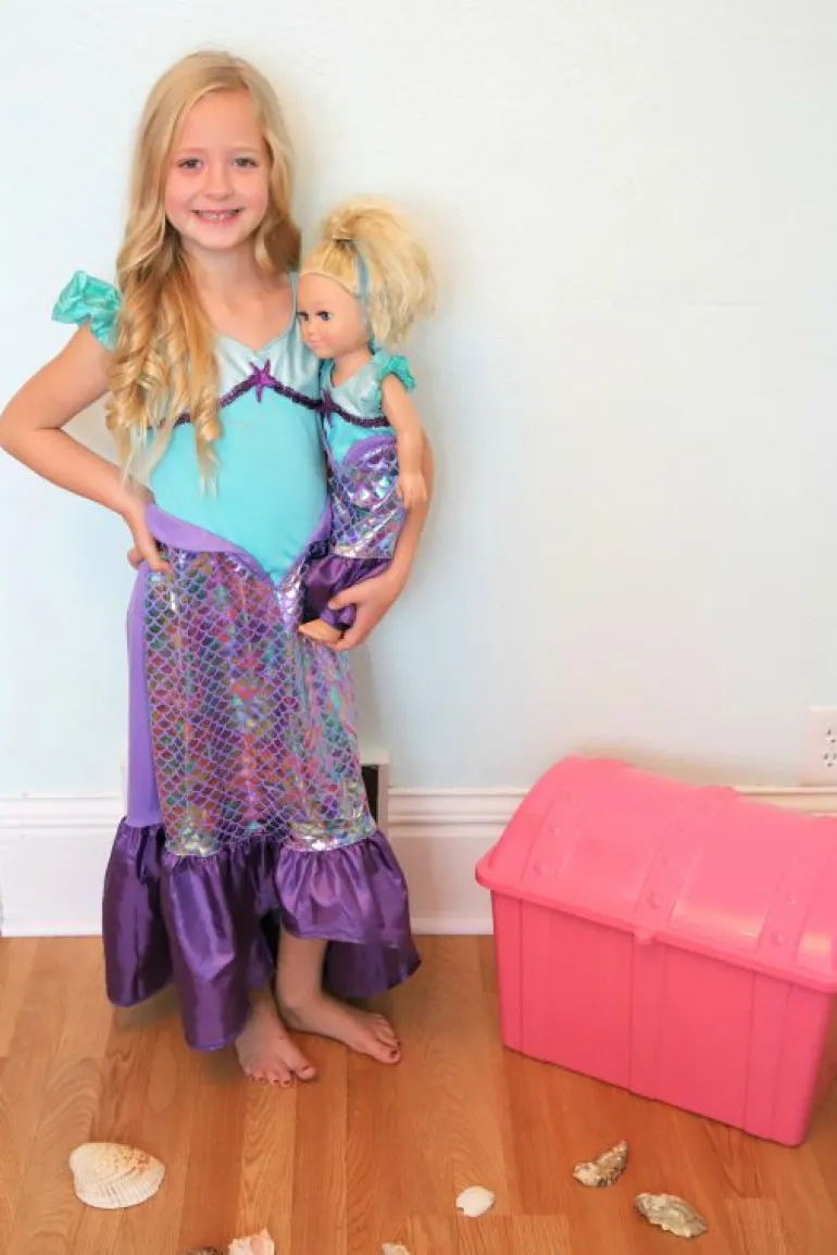 Traditional Dress Ups-Little Adventures, LLC Purple Sparkle Mermaid