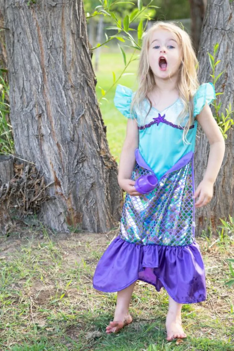 Traditional Dress Ups-Little Adventures, LLC Purple Sparkle Mermaid