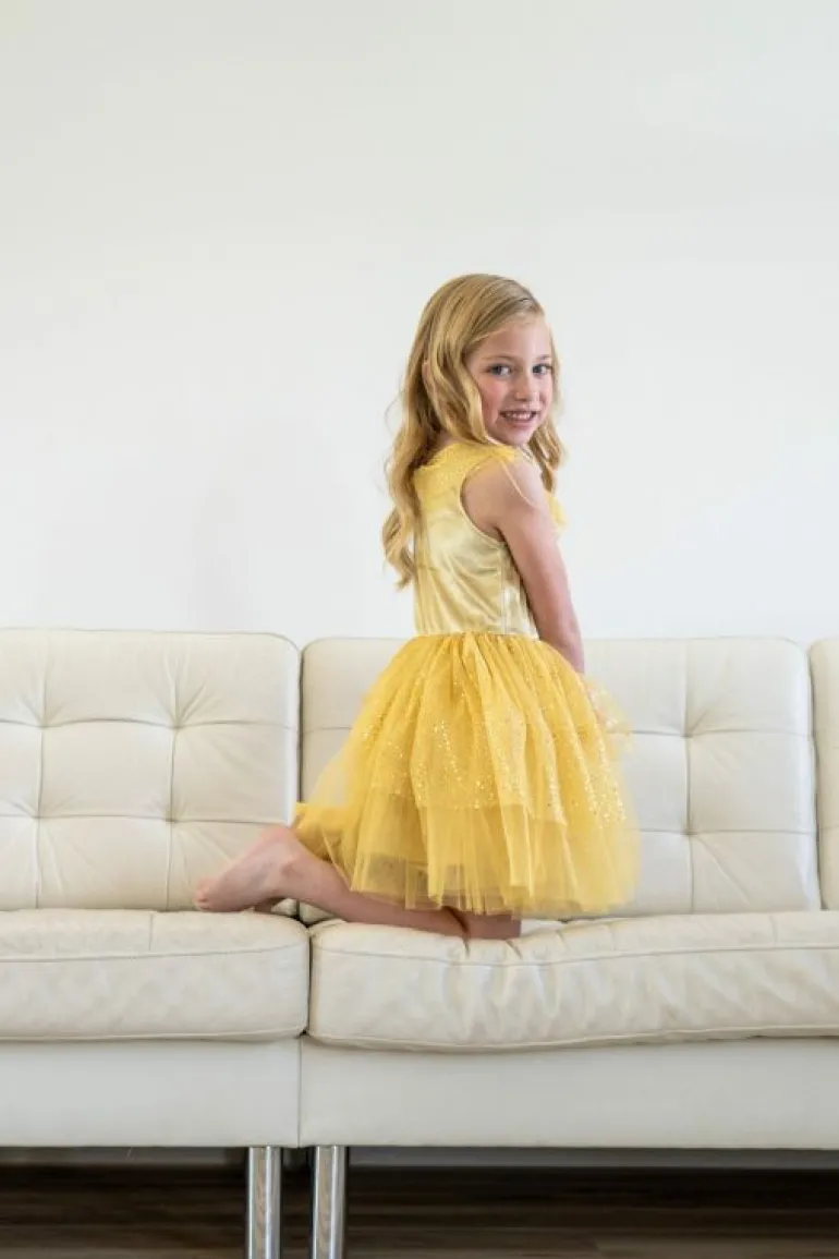 Party Dresses-Little Adventures, LLC Vintage Yellow Beauty Party Dress